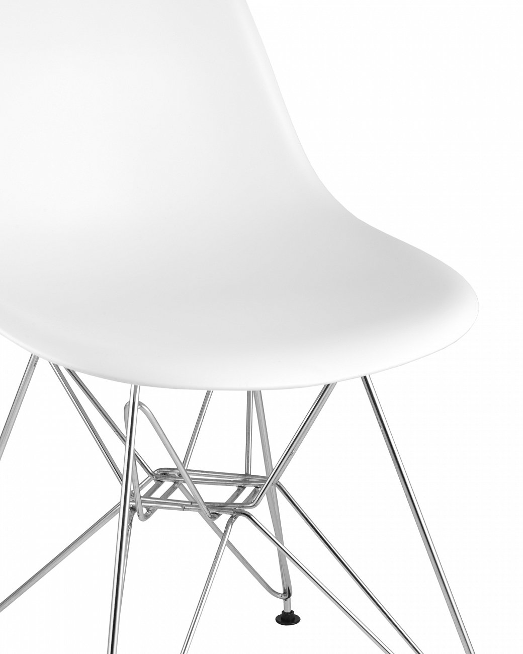 Стул со спинкой белый с металлическими ножками Eames EAMES ДИЗАЙНЕРСКИЕ, EAMES DSR 00-3881993 Белый  - Вид №4