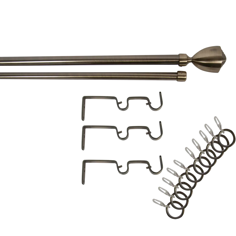 Карниз двухрядный раздвижной Inspire Троф 160-300 см цвет золотой антик 81976810 STLM-2060294  - Вид №1
