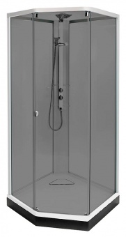 Задняя стенка душевой кабины 90x90 Ido Showerama 8-5 4985013991 серебристый профиль+ тонированное стекло Santreyd  - Вид №3