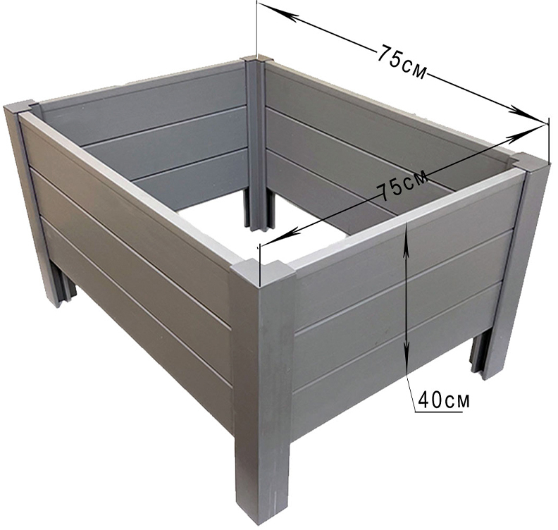 Грядка ПВХ 0,75 м х 0,75 м, высота 40 см ГеоПластБорд