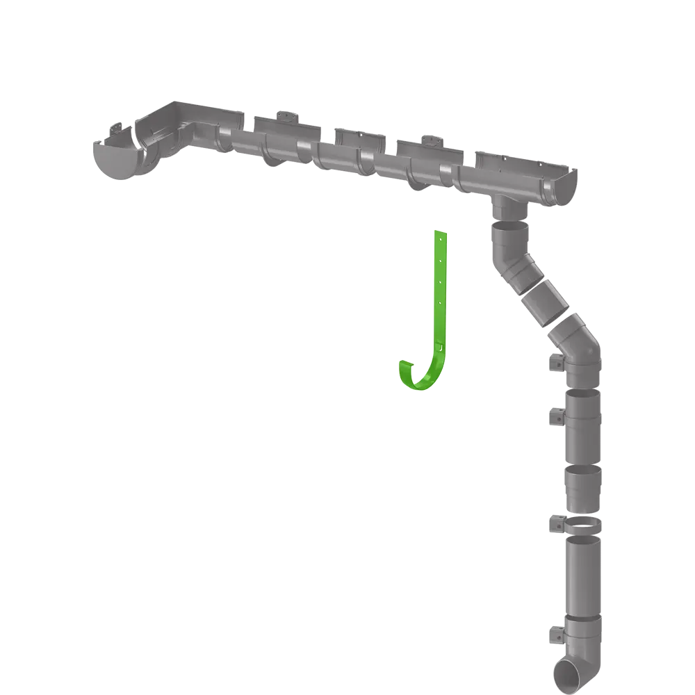 84802186 Кронштейн желоба металлический Dacha 120 мм 376 мм цвет серый STLM-1017583 DÖCKE  - Вид №1