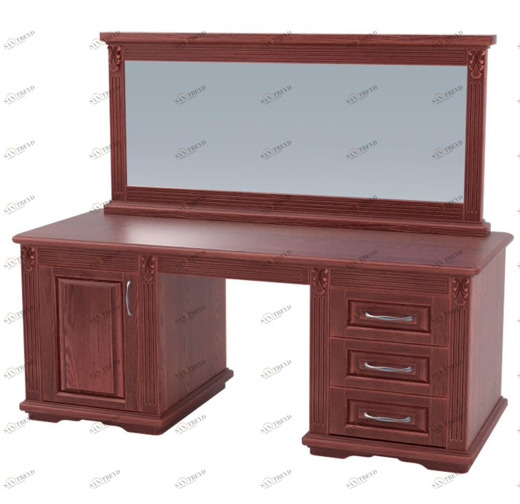 Туалетный столик с зеркалом деревянный, ясень, красное дерево "Палермо" Elite DREAMLINE ПАЛЕРМО 176720 Коричневый