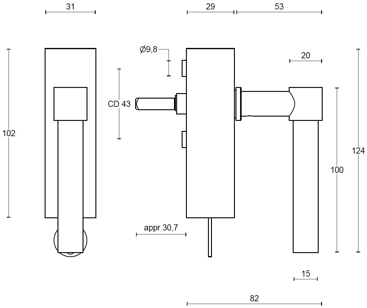Formani Оконная ручка из нержавеющей стали с замком на пластине One Pbl15-dklock - Вид №1