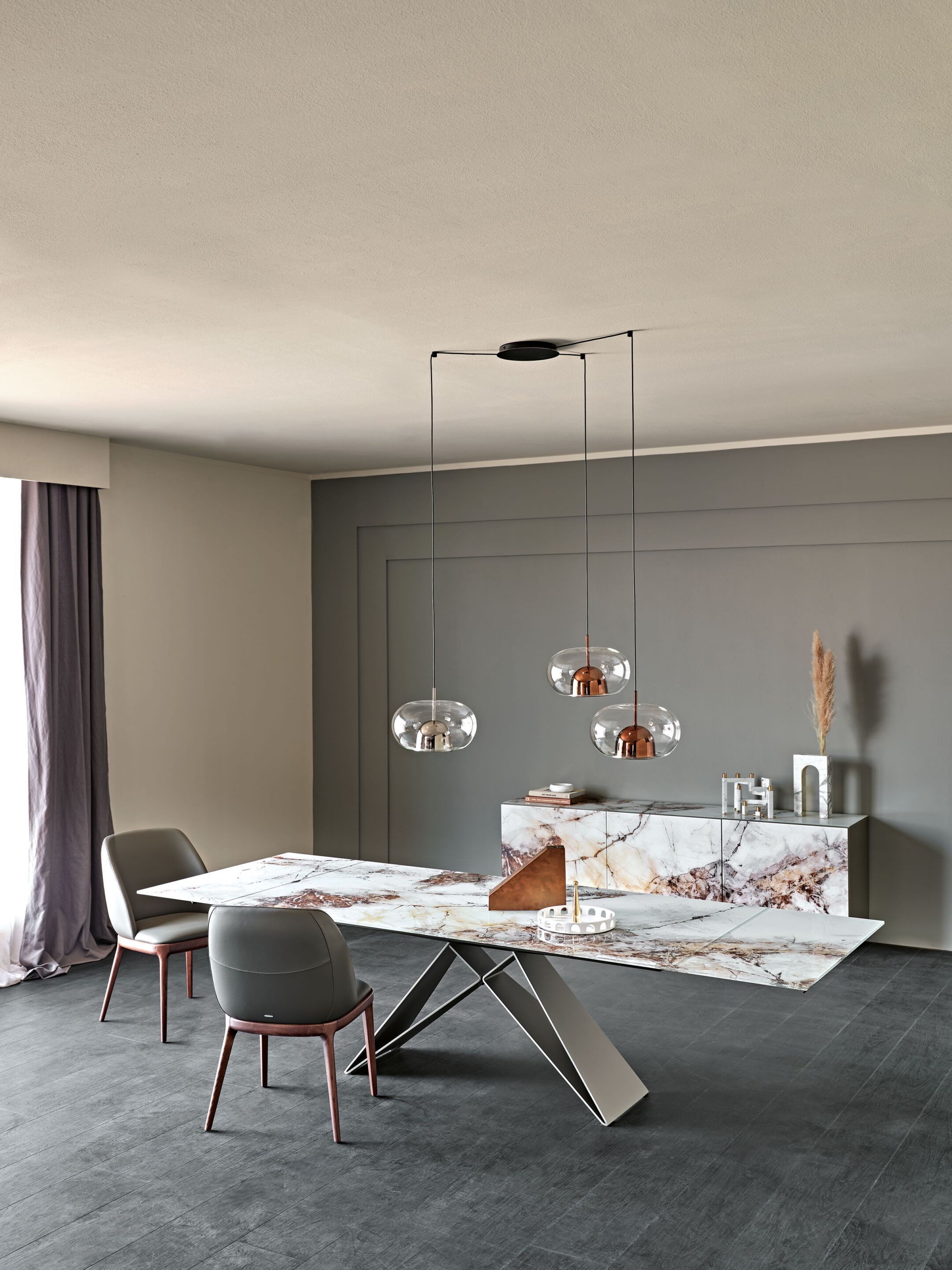 Прямоугольный выдвижной стол из стали и хрусталя Cattelan italia Premier ARCH-00064003 - Вид №3