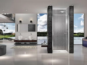 Duka Душевая ниша с вращающейся дверцей Quadra – con profili verticali e orizzontali