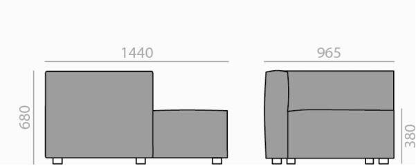Andreu World Мягкая кушетка из ткани Dado Sf0307 - Вид №1