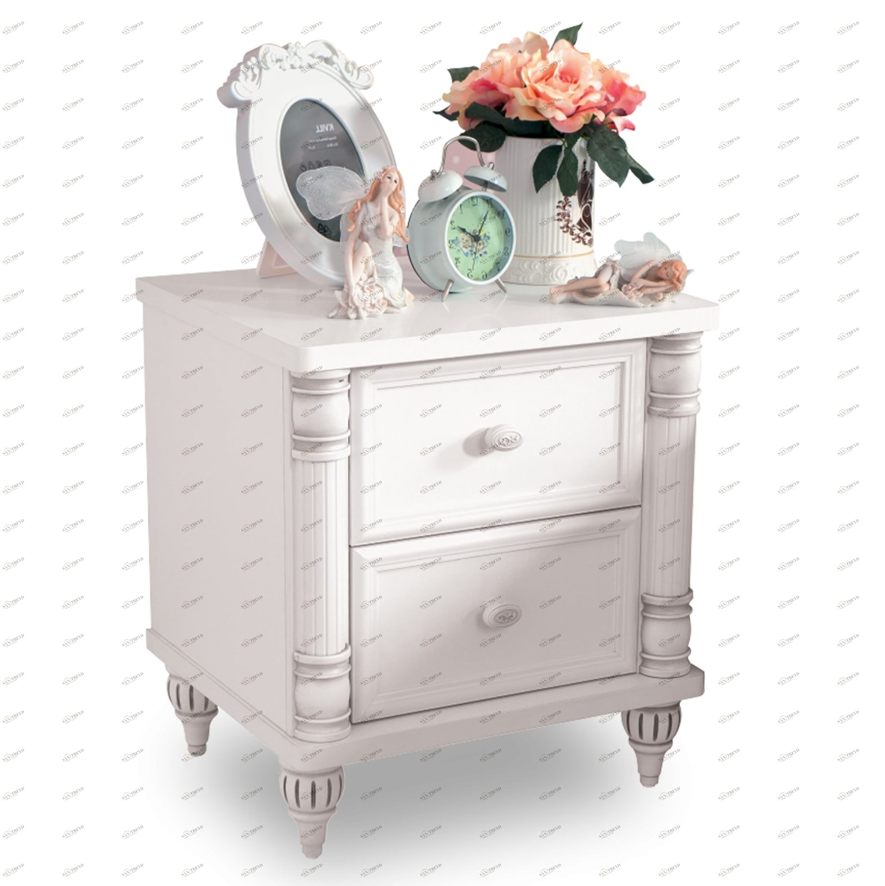 Прикроватная тумбочка белая с 2 ящиками Romantic CILEK ROMANTIC 00-3832592 Белый Santreyd