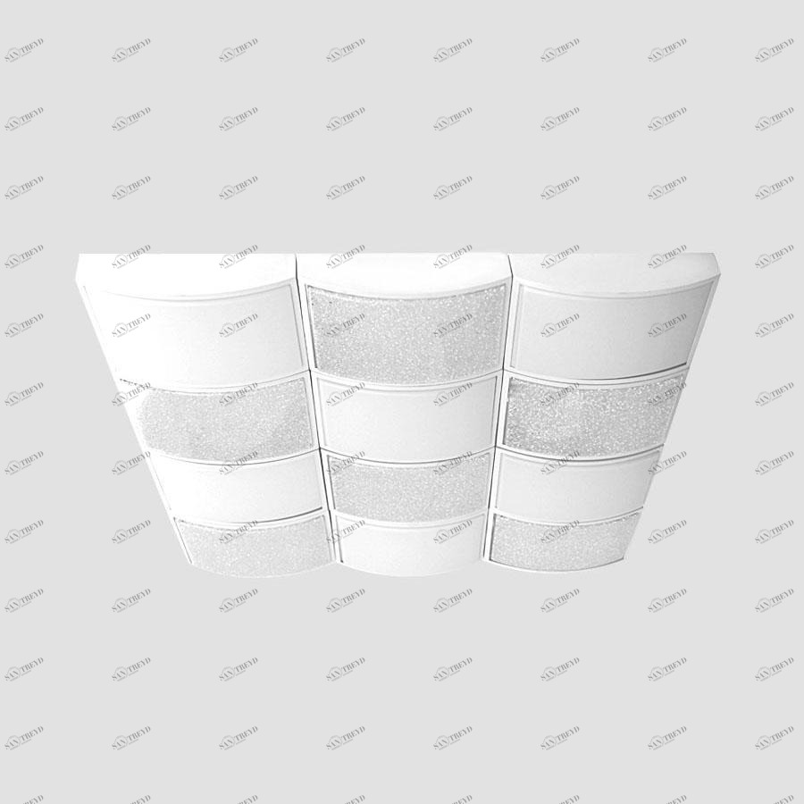 Потолочный светодиодный светильник Ambrella light Orbital Crystal Sand FS1520 WH/SD 288W D810*720 AMBRELLA LIGHT ORBITAL CRYSTAL SAND 223536 Белый 