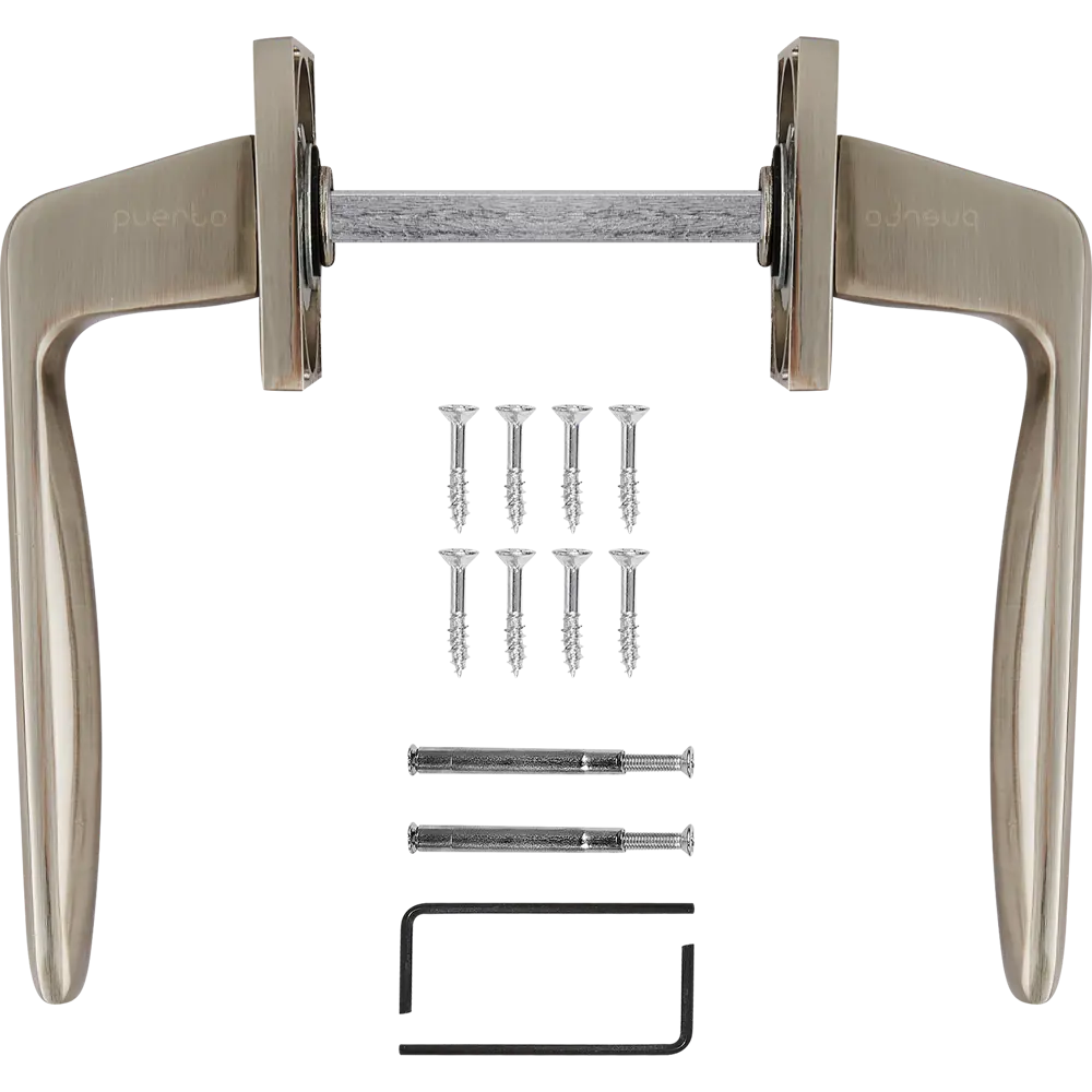 Дверные ручки Puerto Эспрессо с матовым никелем для межкомнатных дверей 86523104 STLM-0069618 - Вид №1