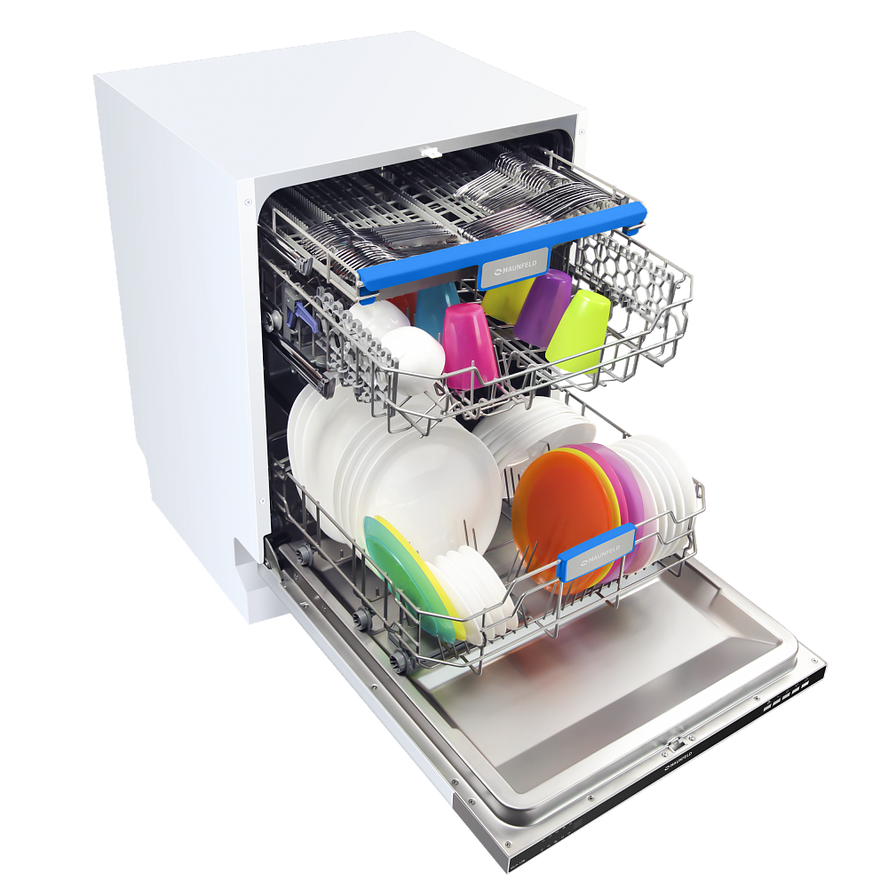 MLP 12B Посудомоечная бытовая машина mlp-12b/ полноразмерная, • тип установки: полновстраиваемая 60см • количество комплектов: 14 • управление: электронное с цифровым дисплеем "cold white» • количество программ: 7 (стекло, интенсивная, стандартная, эко, 9 Santreyd  - Вид №5