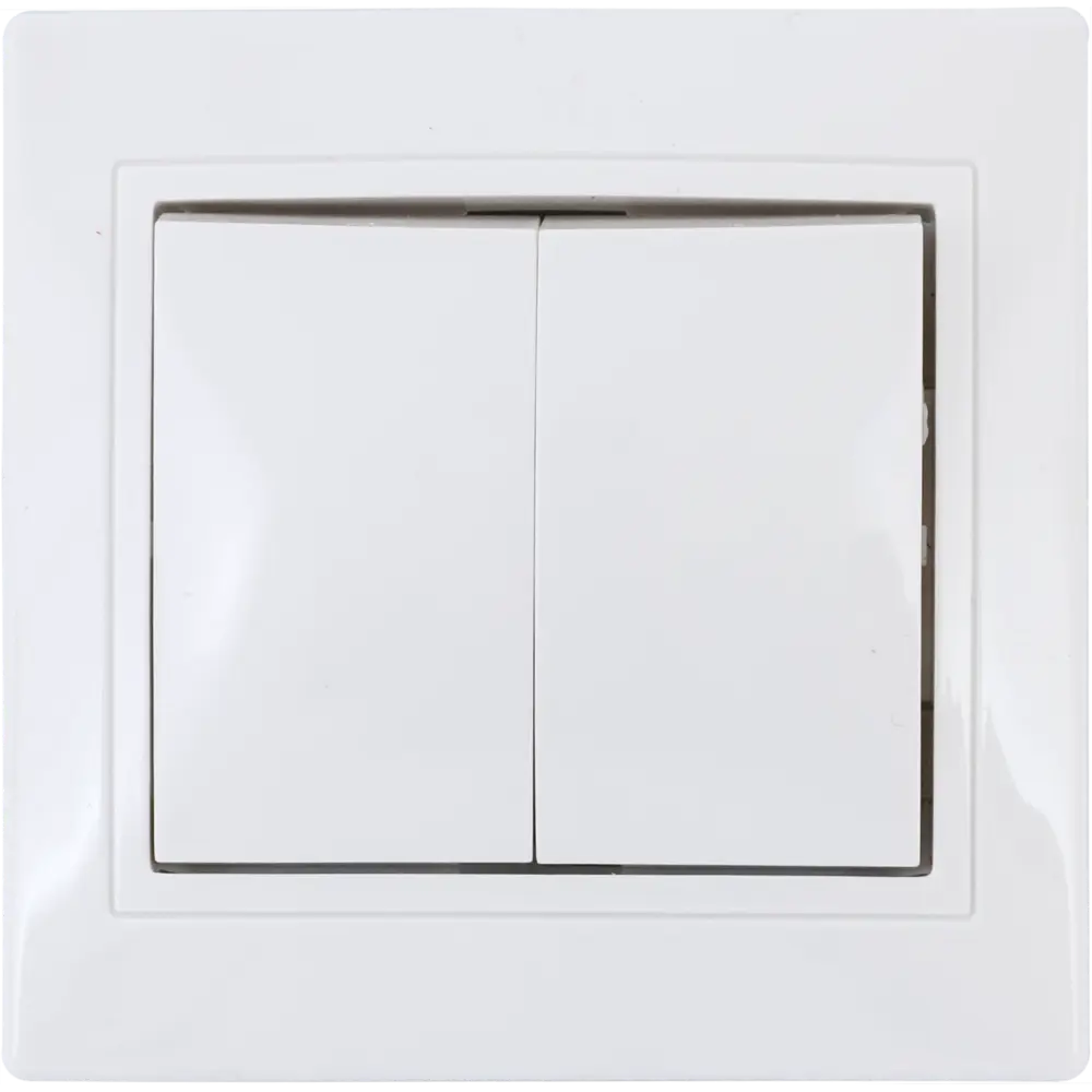 TDM ELECTRIC Выключатель встраиваемый двухклавишный белый 85591334 Таймыр STLM-1112344 - Вид №1