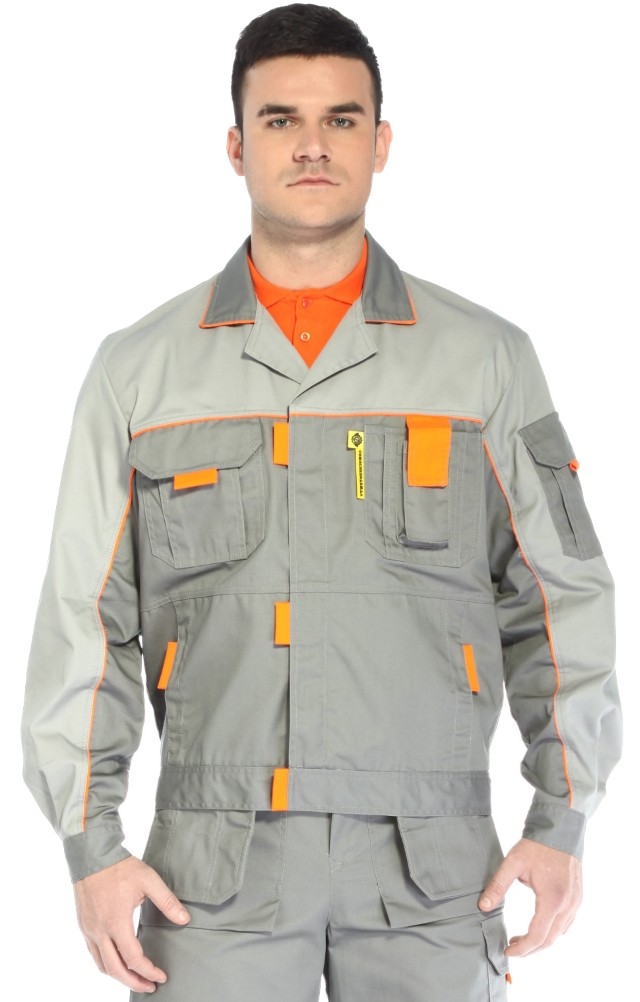 69450 Куртка "Профессионал" темно-серая со светло-серым  Строитель  размер 44-46/158-164 Спецодежда  - Вид №9