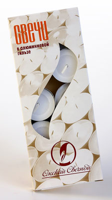 0017 Свеча в гильзе 3.8 х 1.6 см 12 г 10 шт. Омский Свечной 