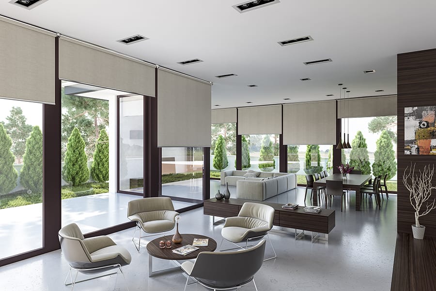 Роликовый занавес с приводом от лебедки Mv Line свободные рулонные шторы ARCH-00056258 - Вид №2