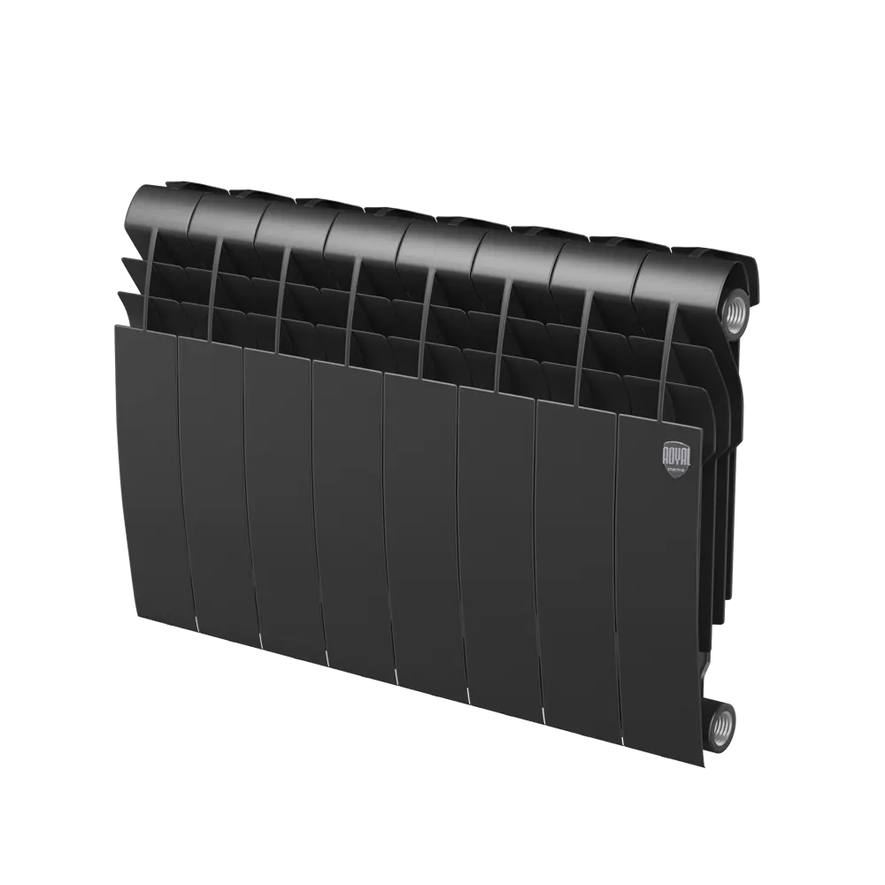 Радиатор секционный Royal Thermo Biliner 350/87 8 секций боковое подключение биметалл черный 82758183 STLM-2163535 - Вид №1