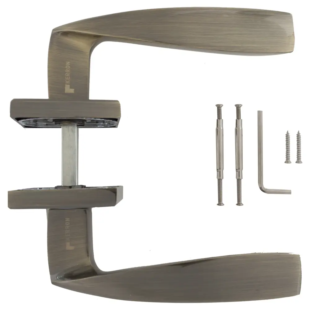 Ручки дверные на розетке Kerron DR7160, цвет бронза/хром 15495448 STLM-2012625  - Вид №2