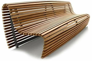 B&B Italia Outdoor Скамья из тика со спинкой Titikaka