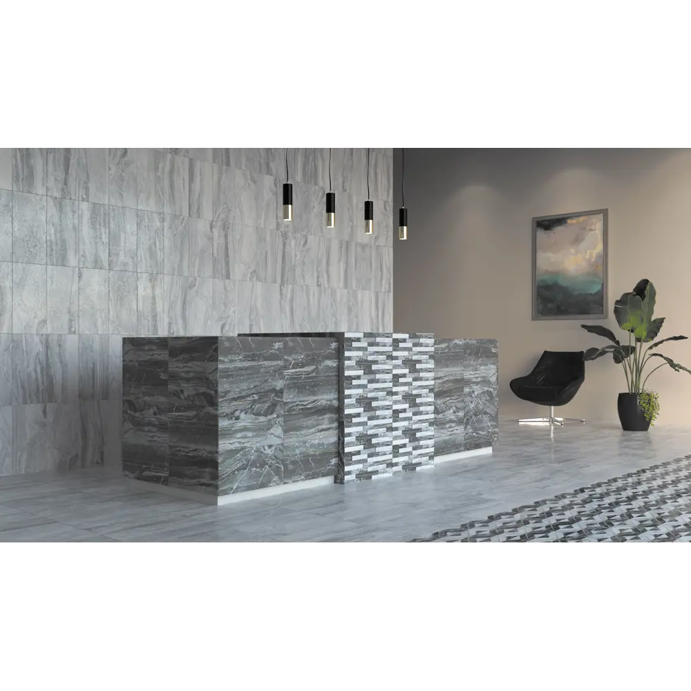 Керамогранит Bergamo 60x60 см 1.44 м² лаппатированный цвет серо-голубой Santreyd STLM-2043504 - Вид №2