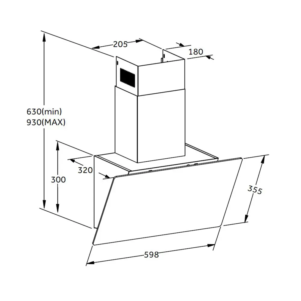 ORE Etne C - Наклонная вытяжка с сенсорным управлением и стеклянным экраном 83596614 STLM-0874655 - Вид №11