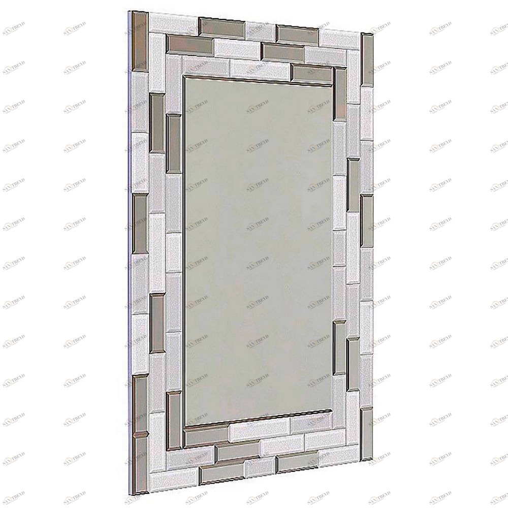 Зеркало большое прямоугольное в раме с мозаикой "Айси" GRAUM ДИЗАЙНЕРСКИЕ 304128 Зеркальный 