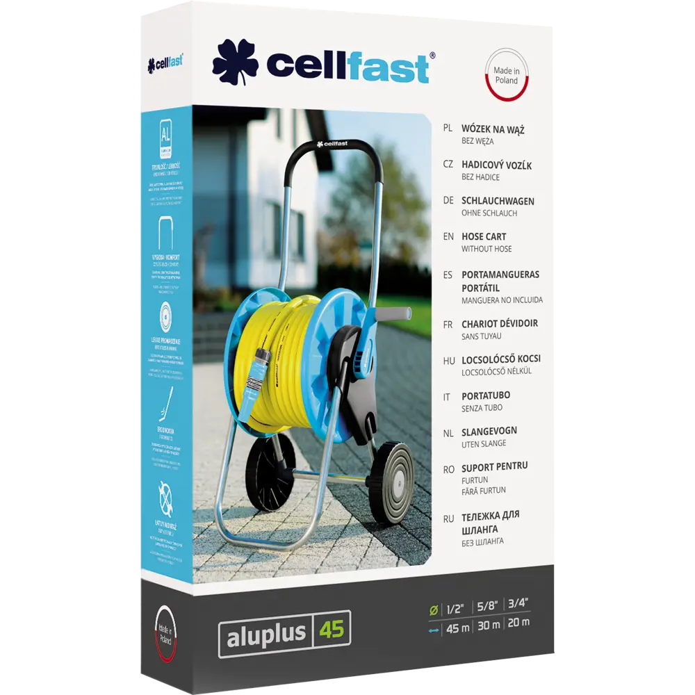 Тележка для шланга AluPlus 45 м x 1/2" 82551940 STLM-2120487 CELLFAST  - Вид №1