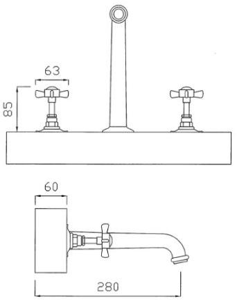 BLEU PROVENCE Смеситель для мойки настенный с тарелкой Rubinetti per lavabo sun-id-1361593 - Вид №1