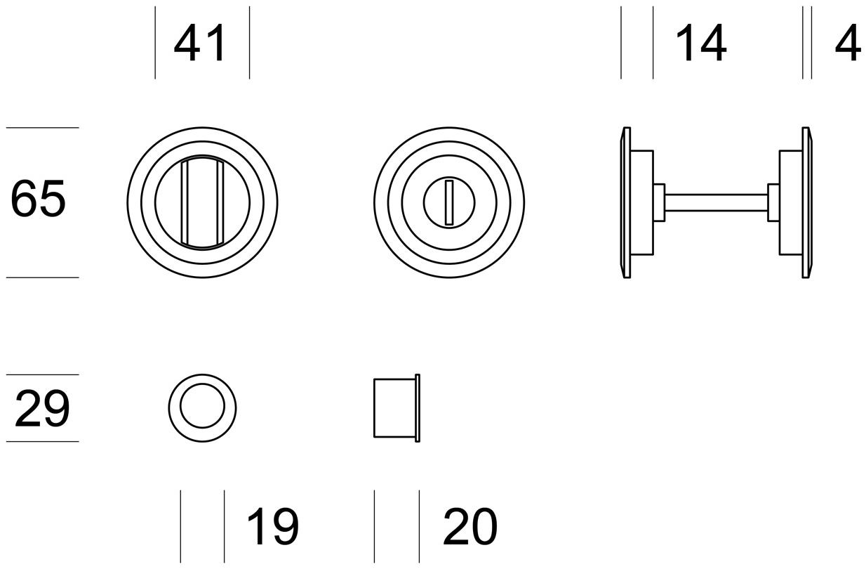Ento Утопленная латунная ручка Twin 5300swc - Вид №2