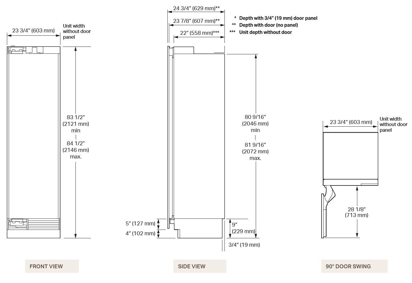 Холодильник с колонной 24" SKS | Signature Kitchen Suite SKSCR2411P ARCH-00090844 - Вид №3