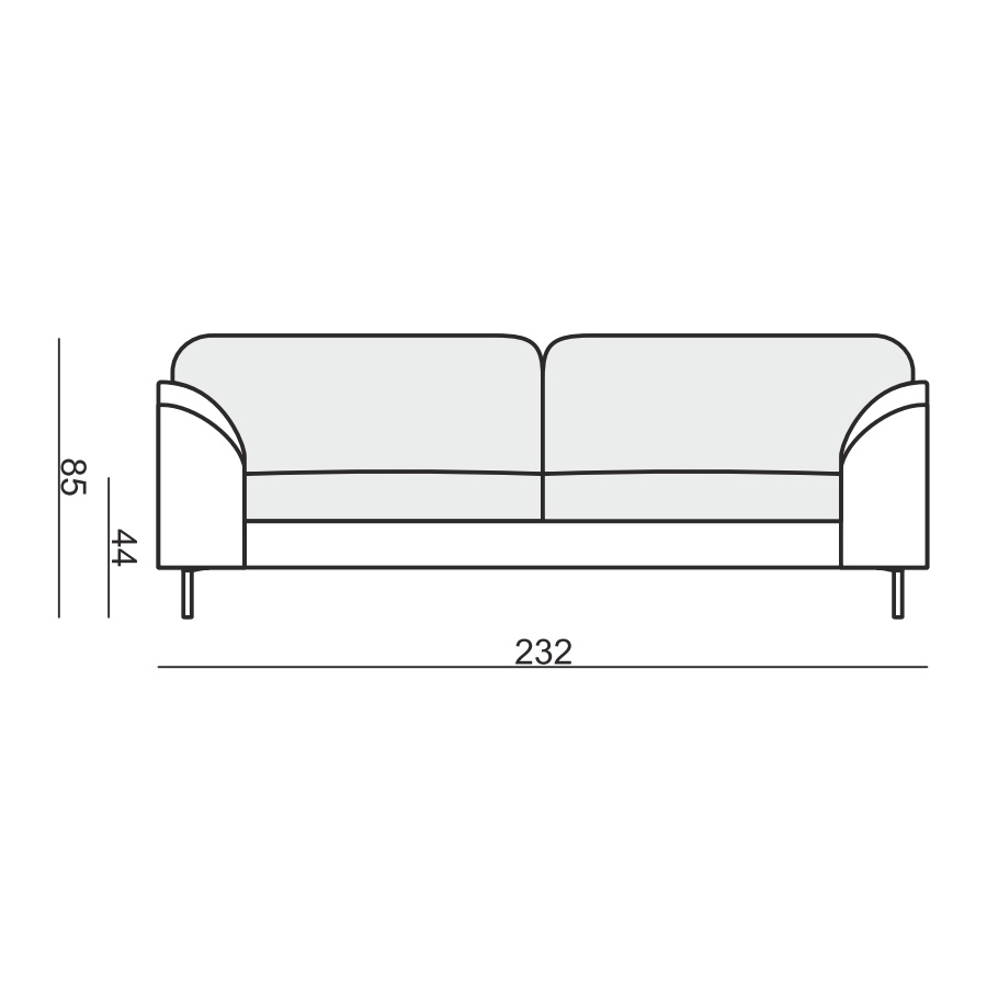 Диван Klara, трехместный, светло-серый Sits S1311 - Вид №12