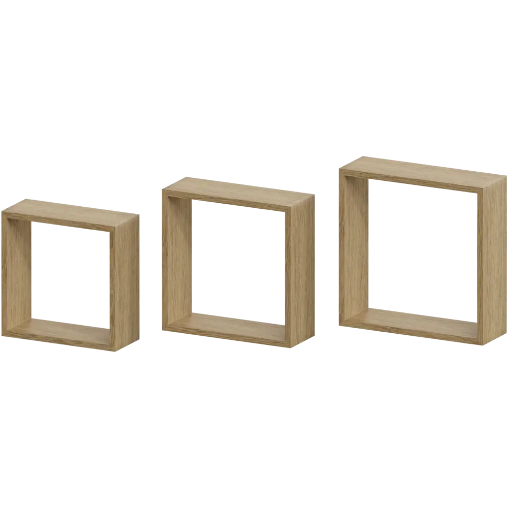 Полка настенная Spaceo 24x24 см/27x27 см/30x30 см МДФ цвет натуральный дуб 3 шт 82877493 STLM-2089415  - Вид №1