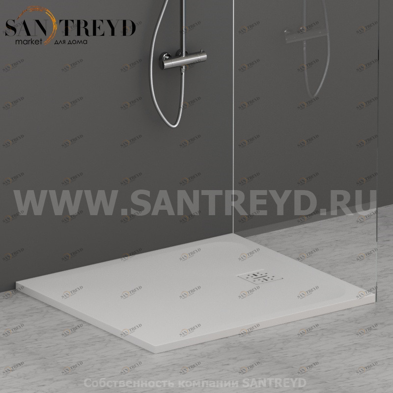 DP10090501 Душевой поддон 100х90 см цвет Белый бархат Globo DOCCIAPIETRA Италия Ceramica Globo