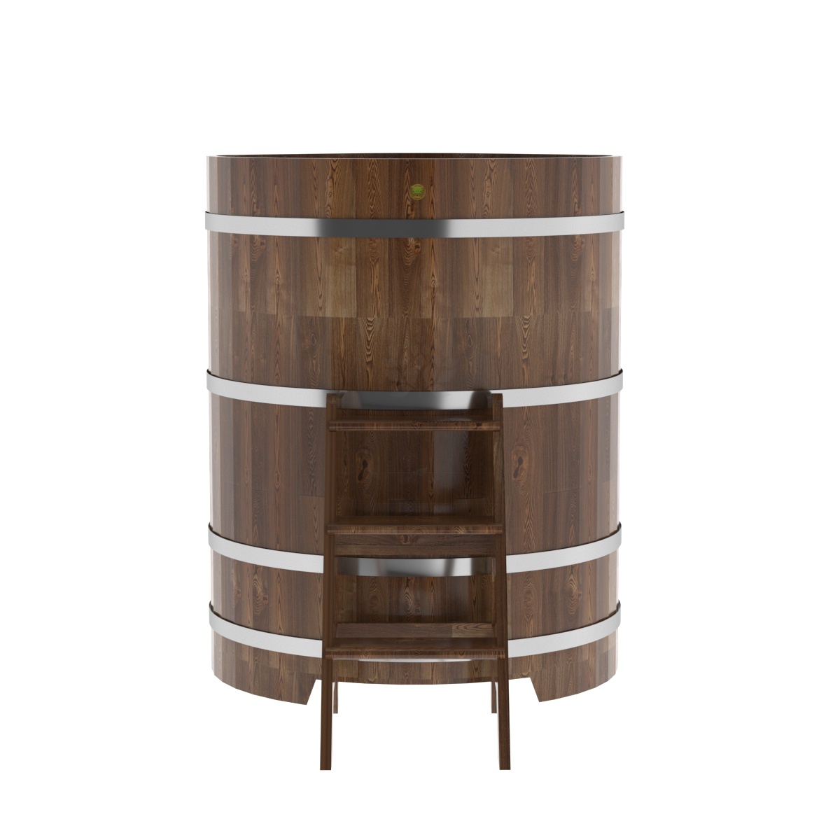 1571 Купель угловая из сращенных ламелей лиственницы 1,03х1,03х1,4 морёная Alyarus  - Вид №3