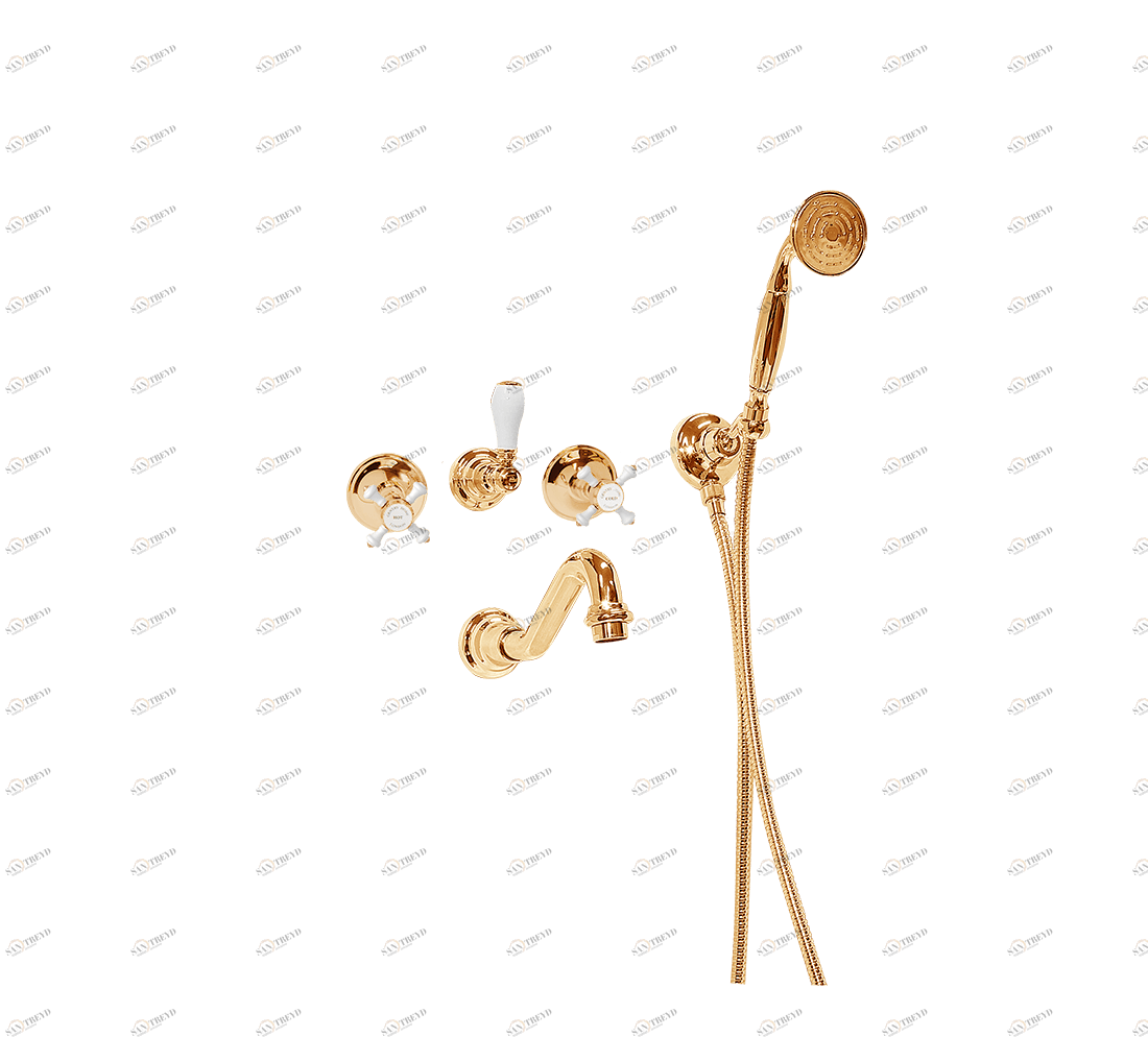 Gentry Home Смеситель для раковины от центра к центру 2 отверстия под смеситель 200 мм Chelsea Темное золото GH101854