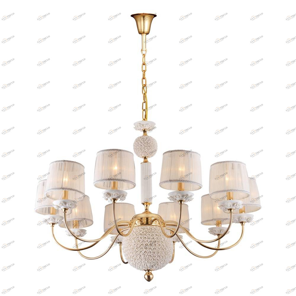 Подвесная люстра Crystal Lux Adagio SP10 белая CRYSTAL LUX ДИЗАЙНЕРСКИЕ, ADAGIO 056865 Белый 