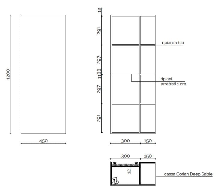Навесной шкаф для ванной комнаты Corian® Acquapazza Corian ® elements ARCH-00042379 - Вид №4