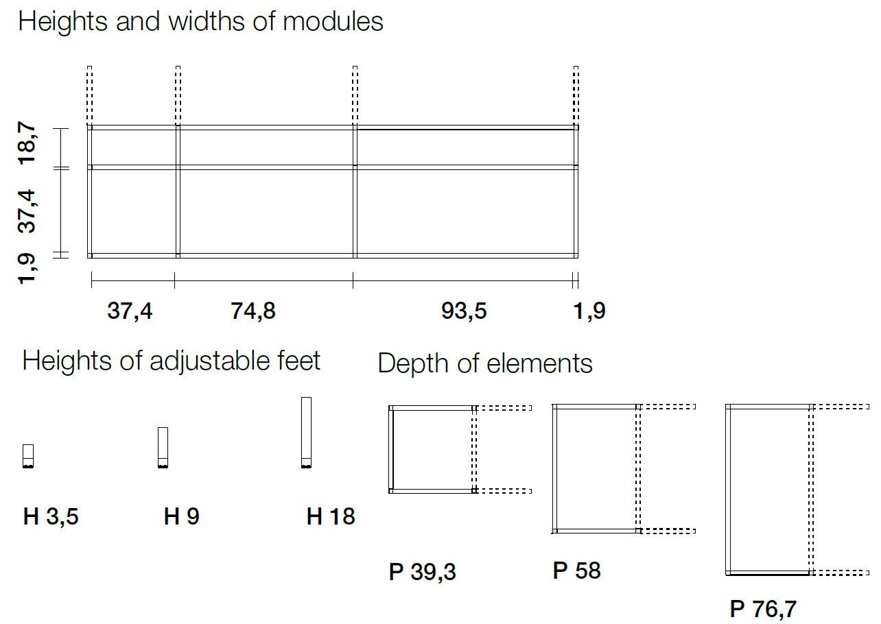 Прессованный алюминиевый высокий дневной офисный книжный шкаф Citterio FRAME ARCH-00038849 - Вид №2