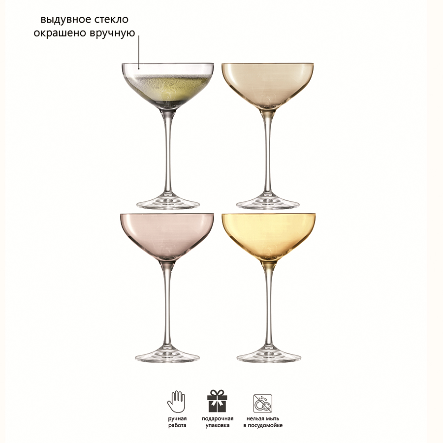 G1148-08-960 Набор из 4 бокалов-креманок polka 235 мл металлик LSA International  - Вид №6