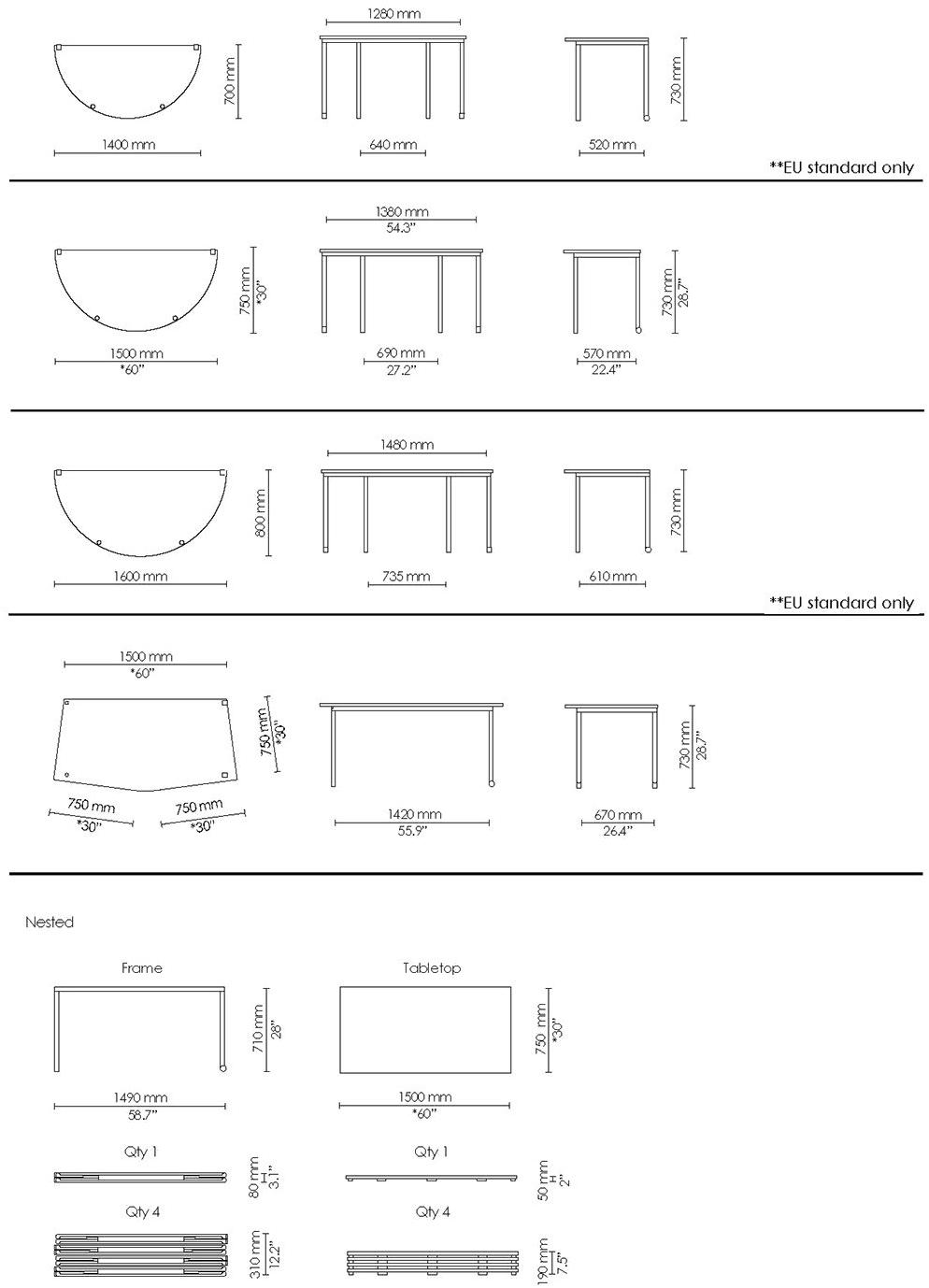 Howe Складной прямоугольный штабелируемый деревянный стол Simpla sun-id-1498134 - Вид №13