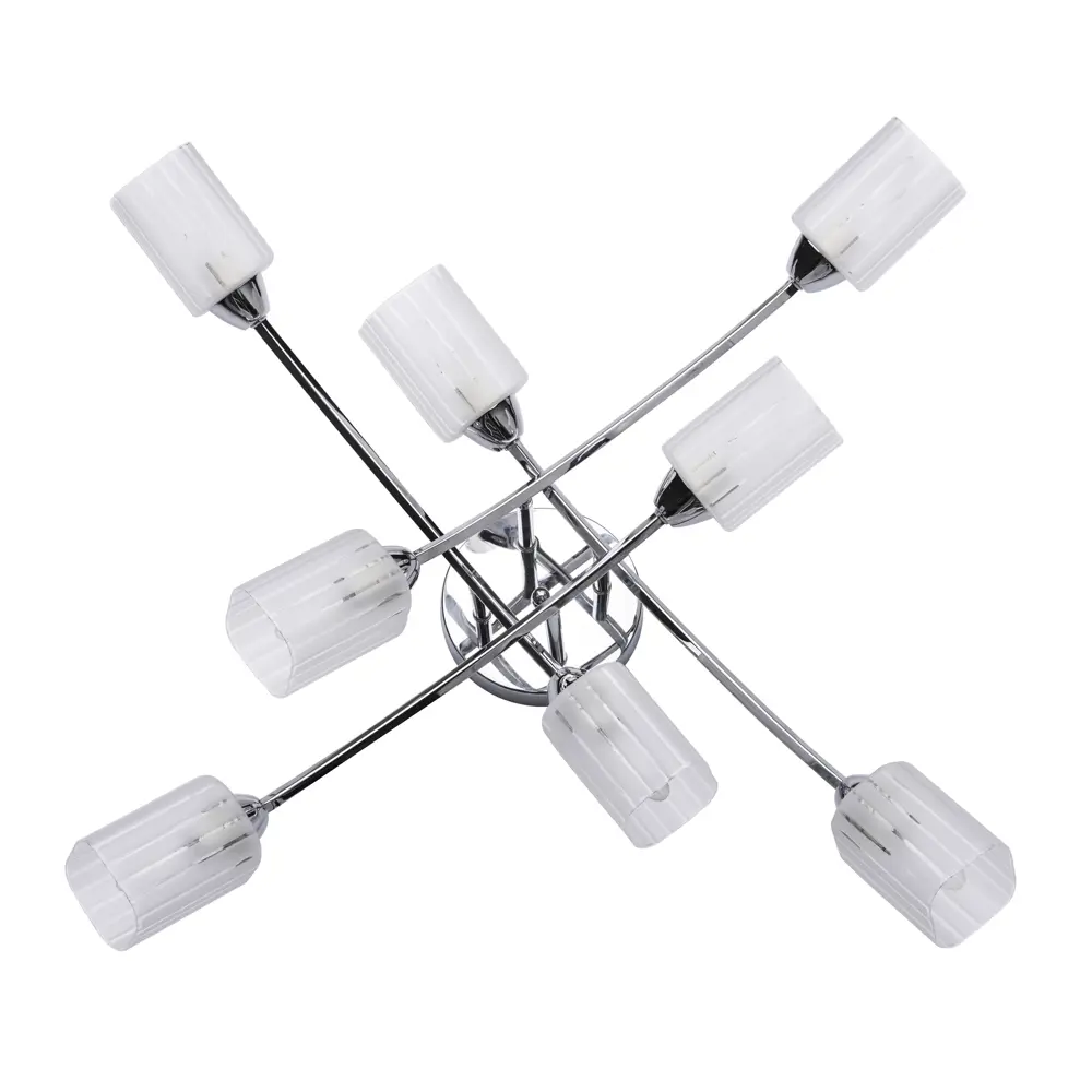 18162497 Люстра Олимпия 8xE14x60 Вт металл/стекло цвет хром/белый STLM-0009791 De Markt  - Вид №2