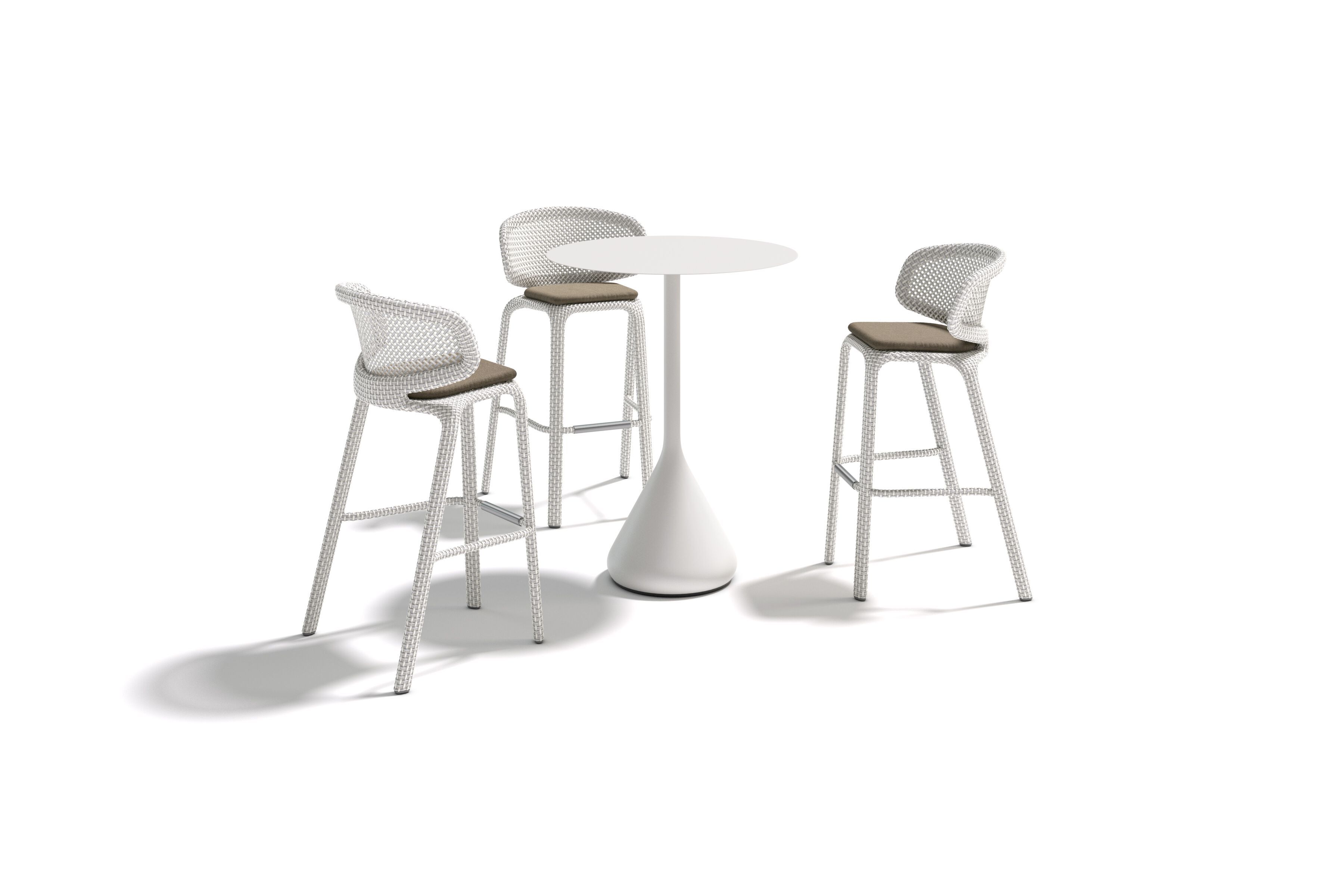 Высокий садовый стул из синтетического волокна со спинкой DEDON SEASHELL NUO ARCH-00120346 - Вид №2