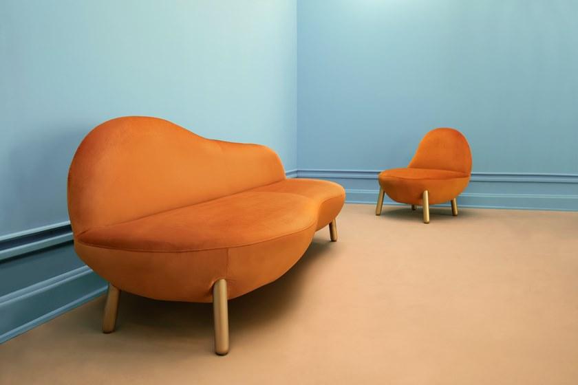 Scarlet Splendour 3-х местный бархатный диван Cirrus sun-id-1441874 - Вид №4