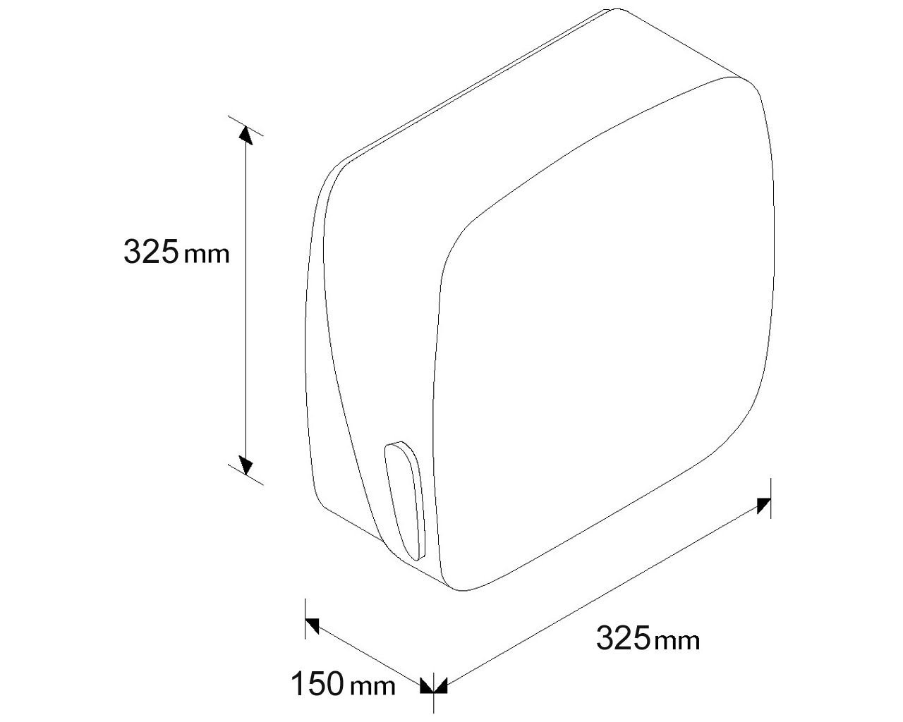 AMC101 Контейнер для бумажных полотенец MERCURY, вместимость 400 полотенец, ЧЕРНЫЙ Merida  - Вид №1