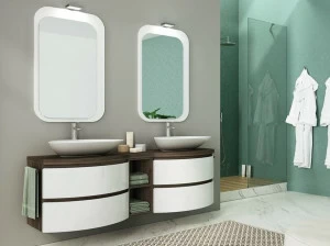 LEGNOBAGNO Подвесной тумба под умывальник с двойной лакированной отделкой из меламина Freedom curvo