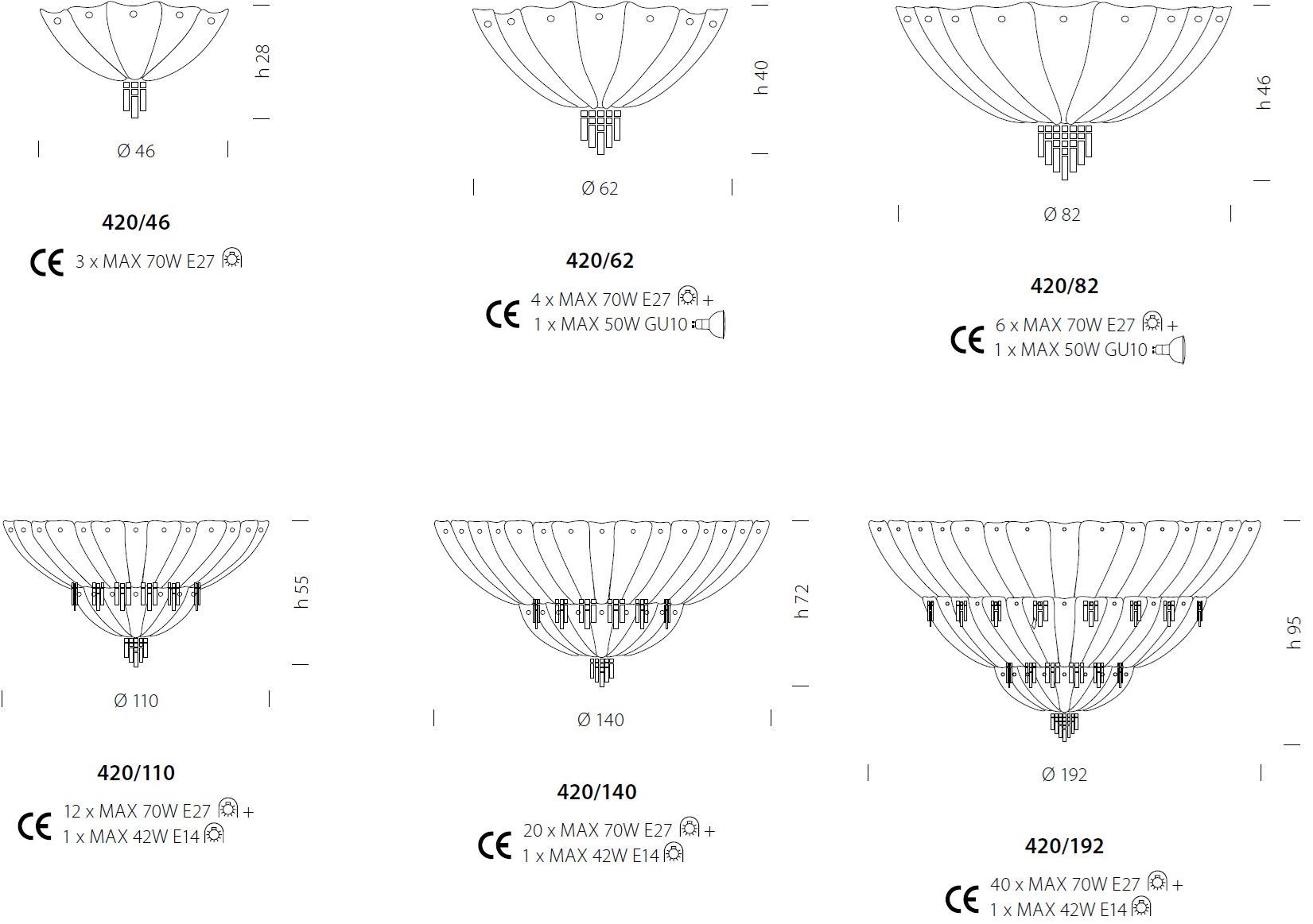 Sylcom Стеклянный потолочный светильник с кристаллами Manin 420 - Вид №4