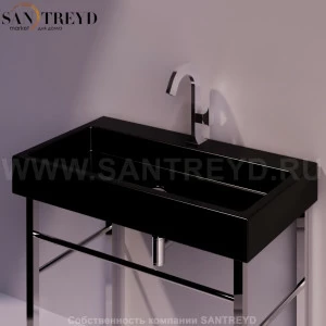 U90NERO Подвесная раковина настенная прямоугольная Simas Frozen черная