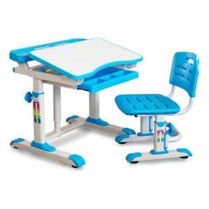 Стол детский бело-голубой со стульчиком BD-09 XL MEALUX EVO  00-3947165 Белый;голубой