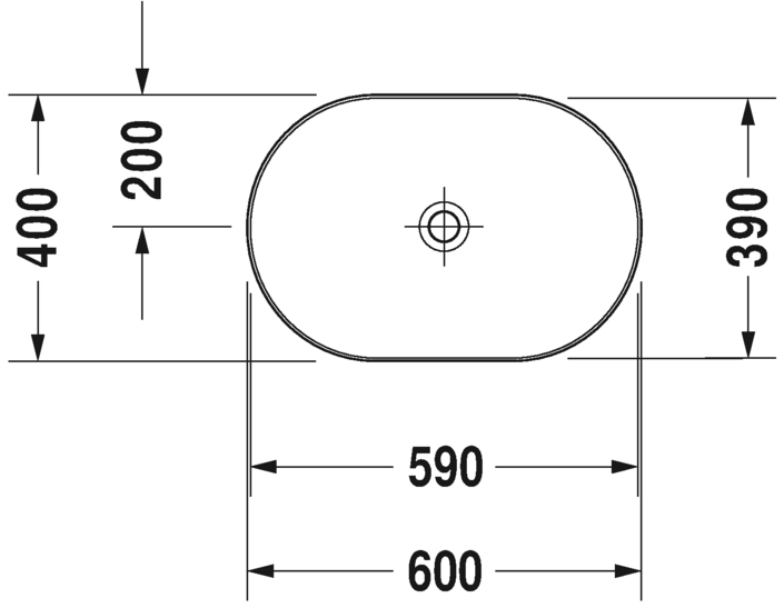 0379602600 Накладная раковина на столешницу  овальная Duravit Luv - Вид №2
