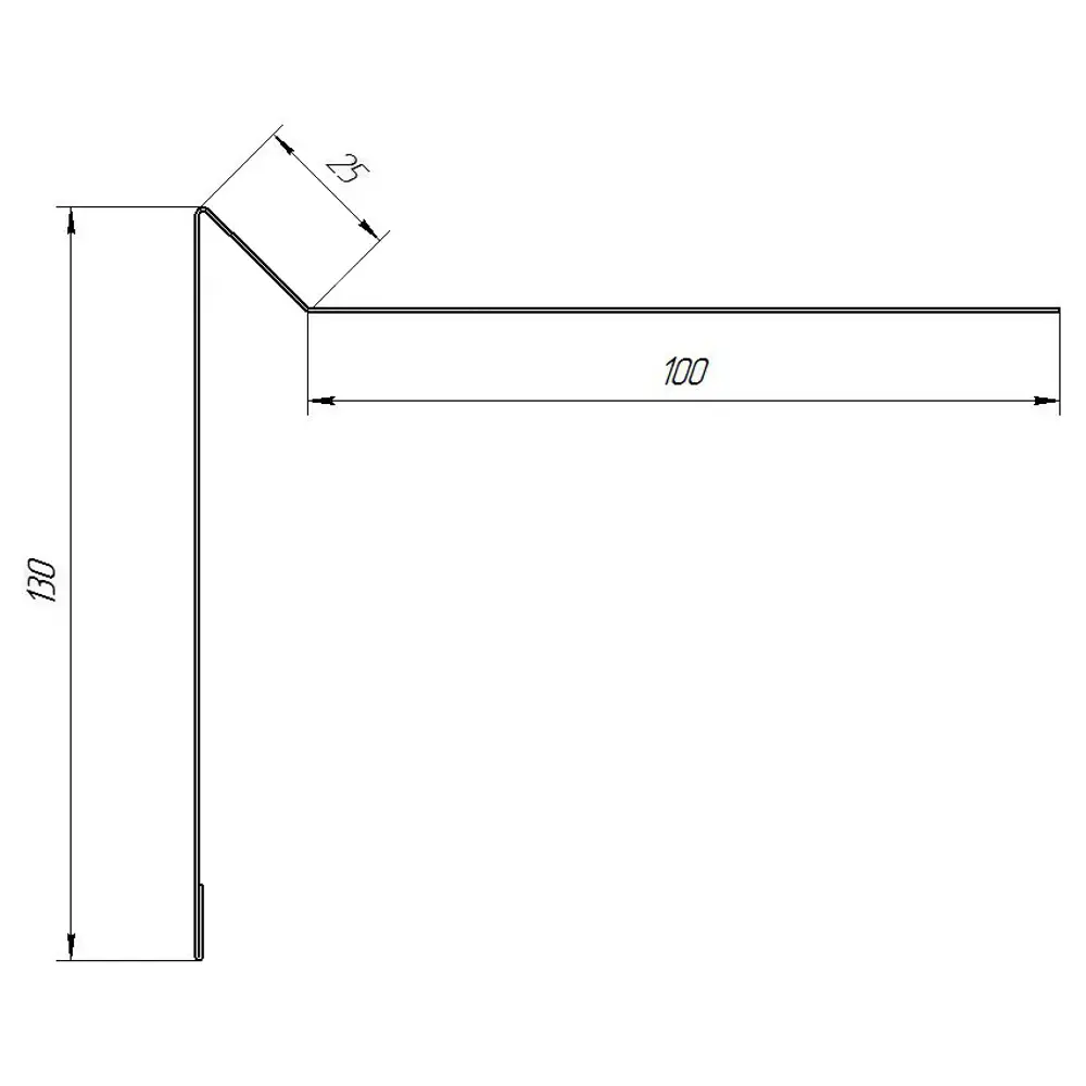 Планка ветровая для мягкой кровли 130x25x100x2000 мм цвет темно-серый Santreyd STLM-2072857 - Вид №1
