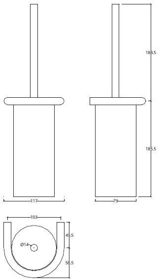 Water Evolution Настенный ершик для унитаза из хромированной латуни Flow sun-id-1408796 - Вид №4