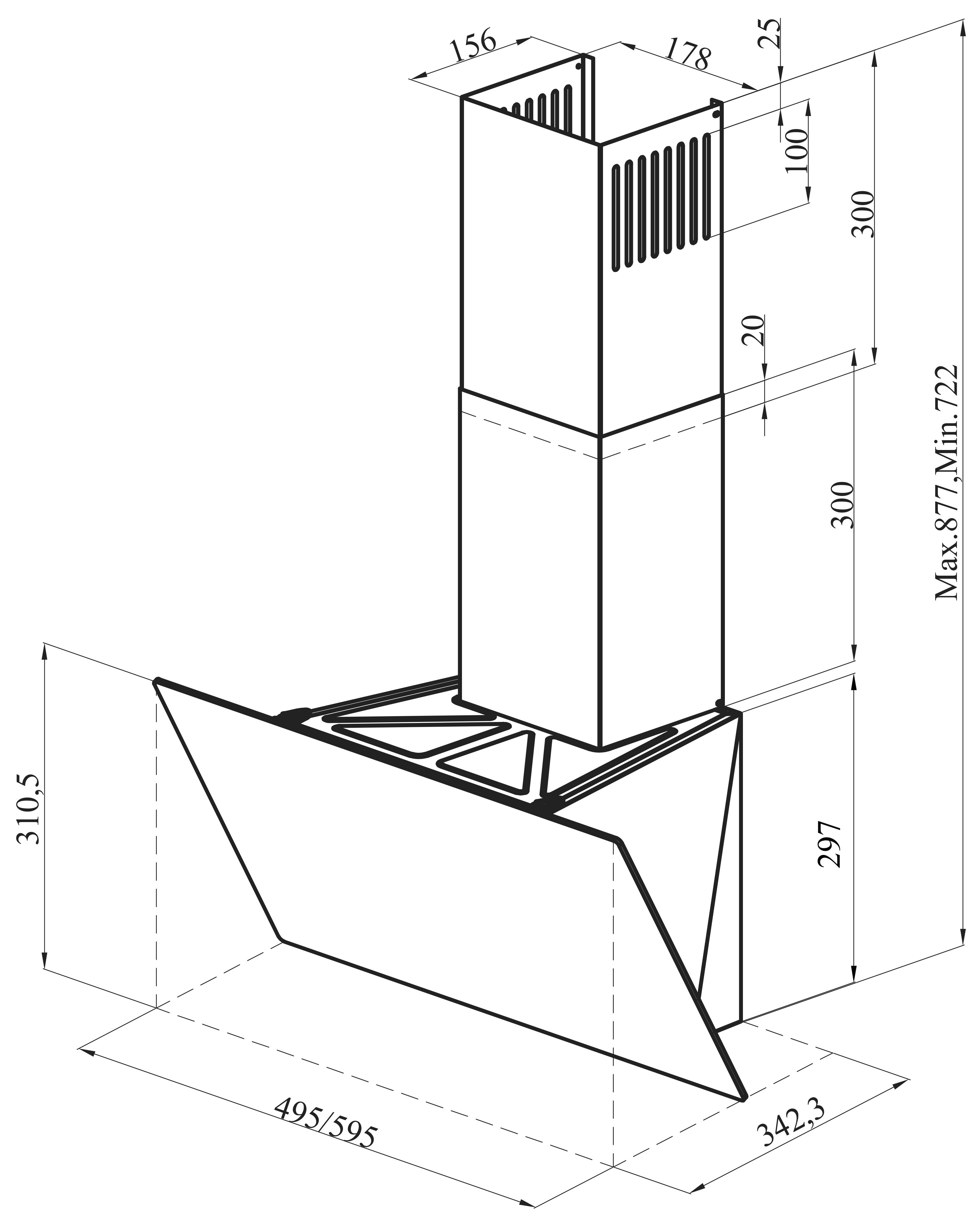 8198291 Вытяжка наклонная Oasis NP-50W белый/белый STDN-0040653 - Вид №8